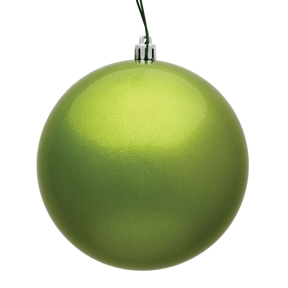 10 in. Lime Candy UV Drilled Cap Christmas Ornament Ball - Lime - 10 in.