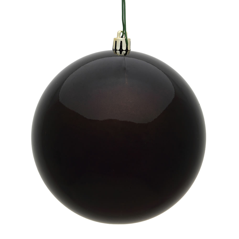 12 in. Chocolate Candy UV Drilled Cap Christmas Ornament Ball