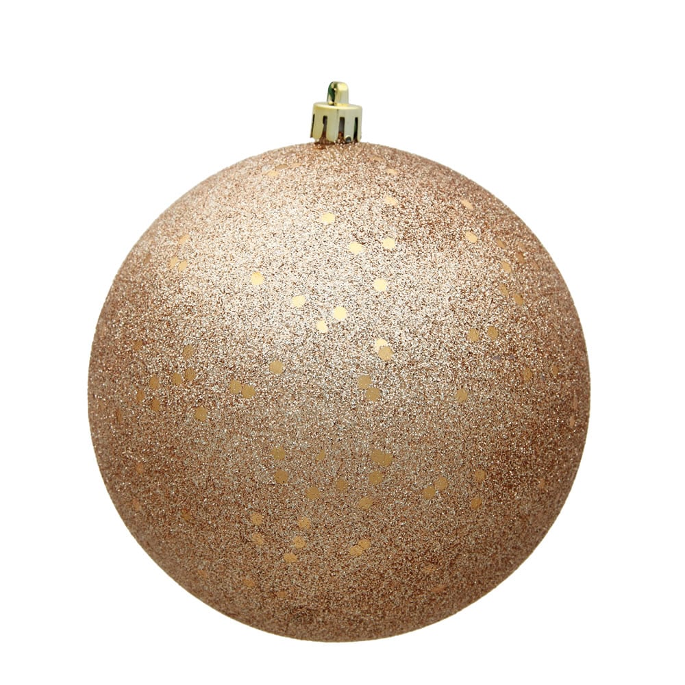 12 in. Cafe Latte Sequin Drilled Cap Christmas Ornament Ball