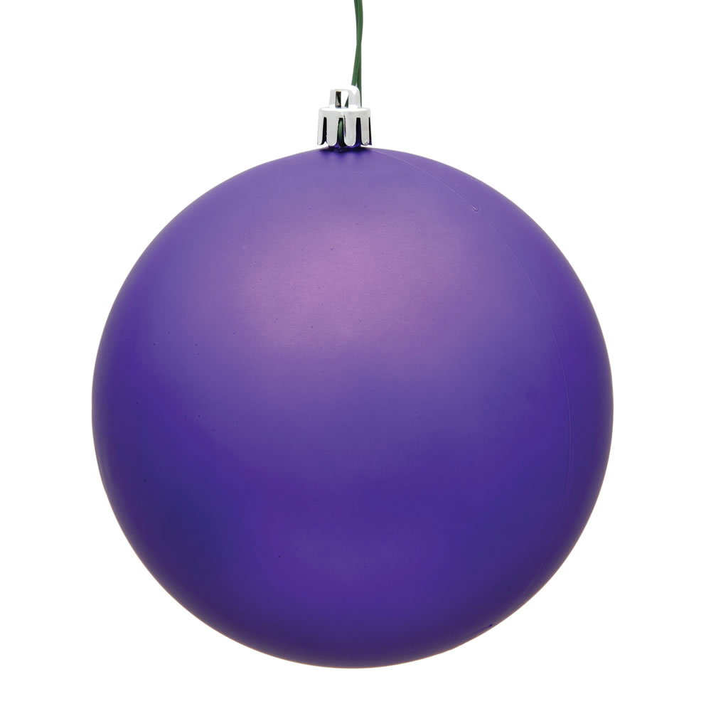 3 in. Purple Matte Christmas Ornament Ball - 32 per Box