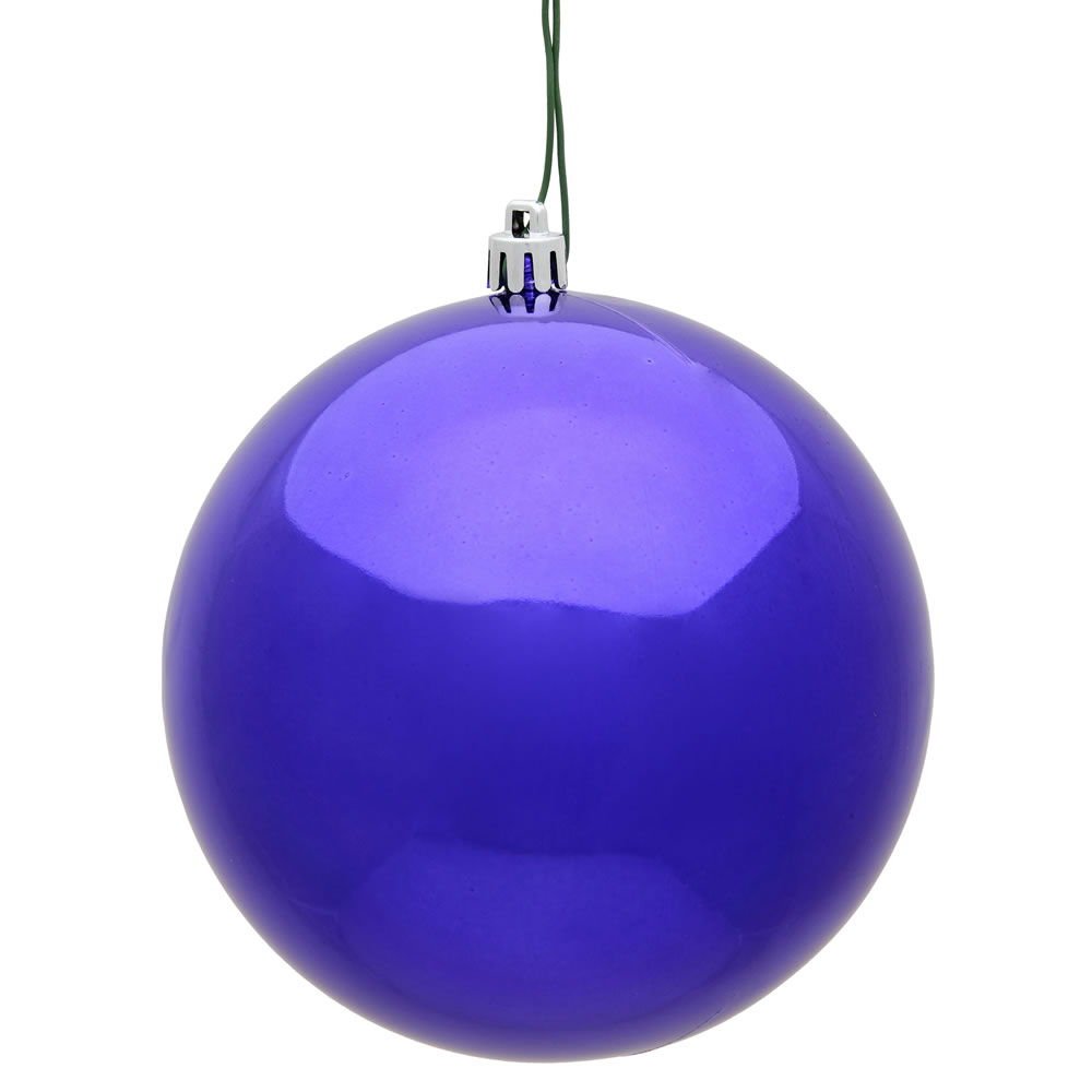 3 in. Purple Shiny Christmas Ornament Ball - 32 per Box