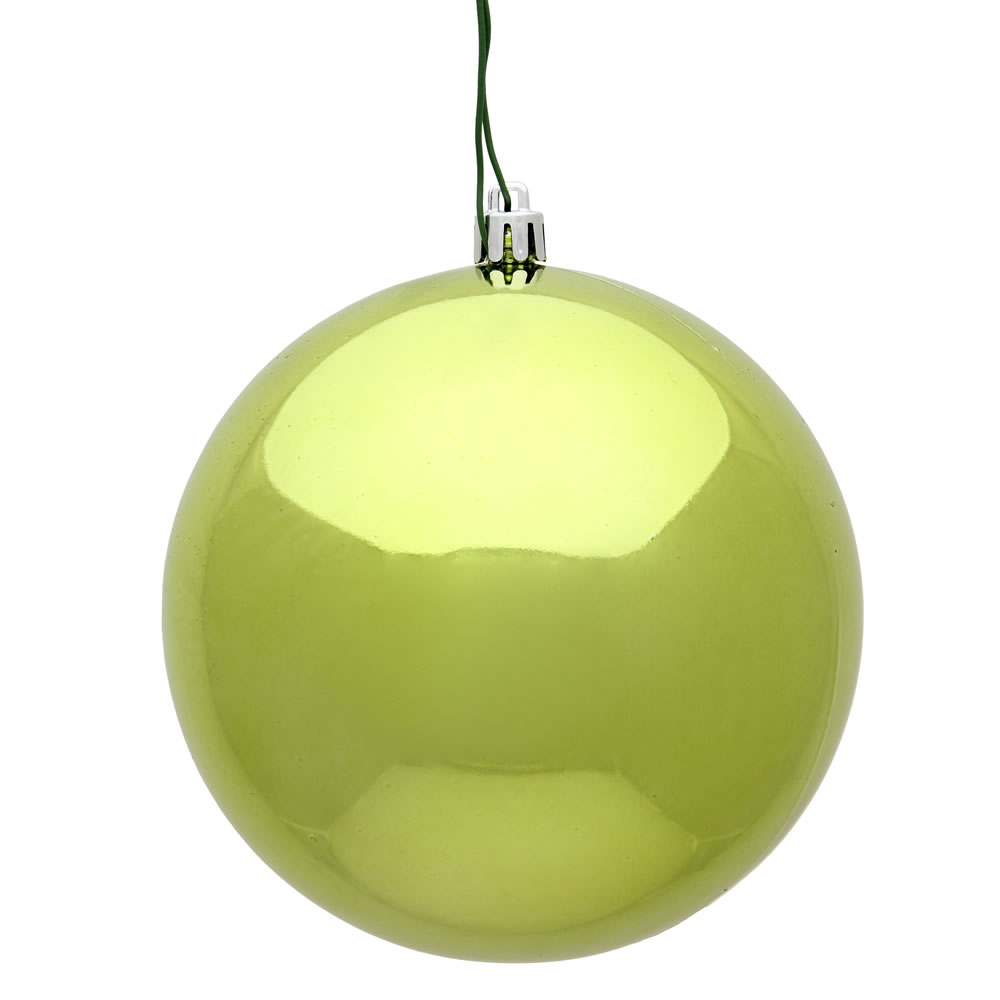 3 in. Lime Shiny Christmas Ornament Ball - 32 per Box
