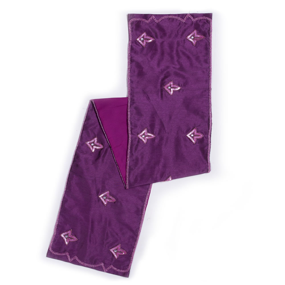 14 x 90 in. Romance Table Runner - Dark Purple