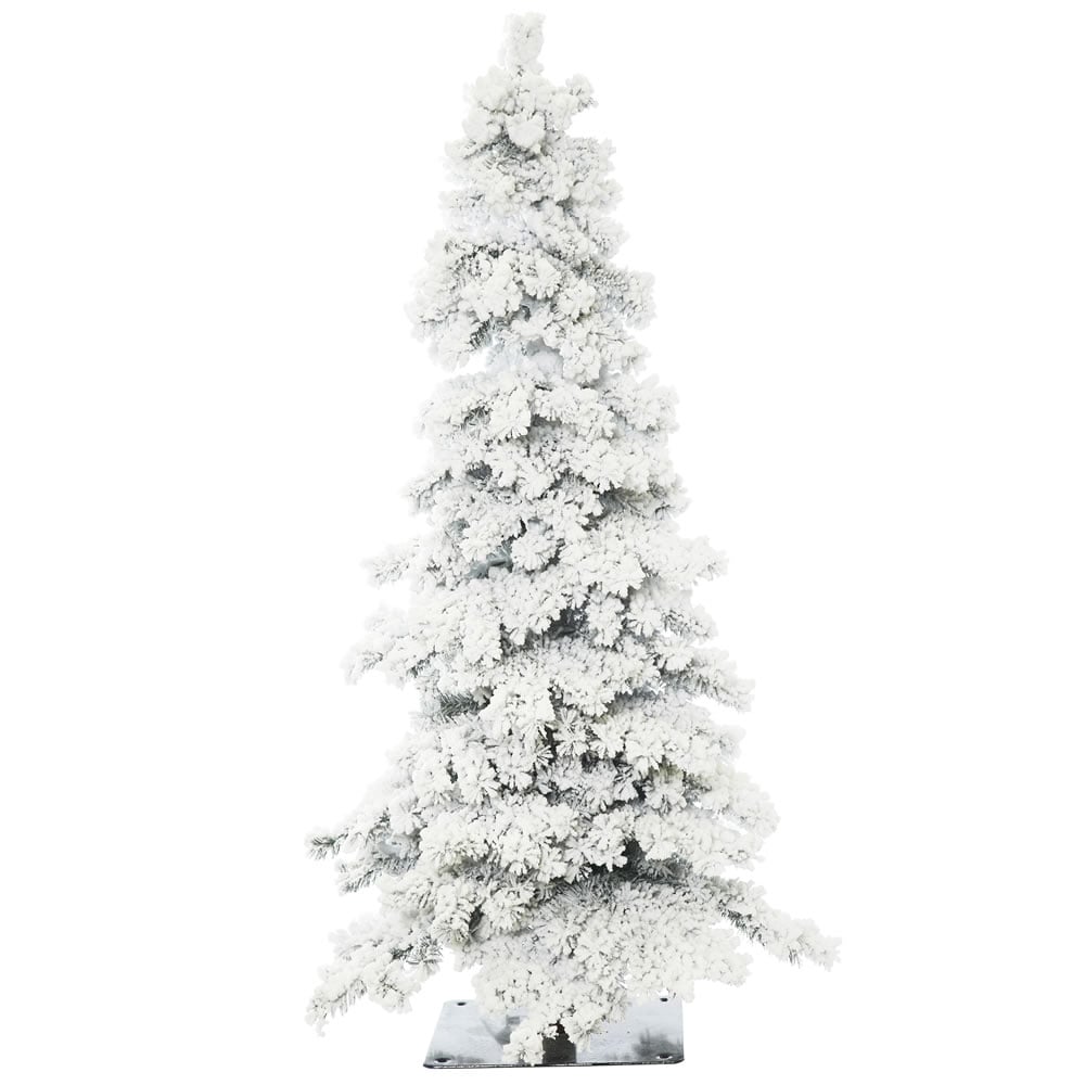 A806250 5 ft. x 31 in. Flocked White on Green Spruce Christmas Tree with 478 Tips -  Vickerman