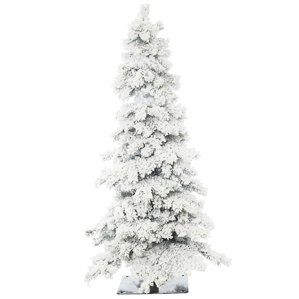 A806260 6 ft. x 33 in. Flocked White on Green Spruce Christmas Tree with 722 Tips -  Vickerman