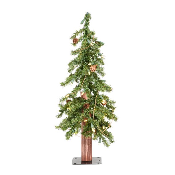 2 ft. x 14 in. Alpine Tree with 50 Warm White Dura LED Light