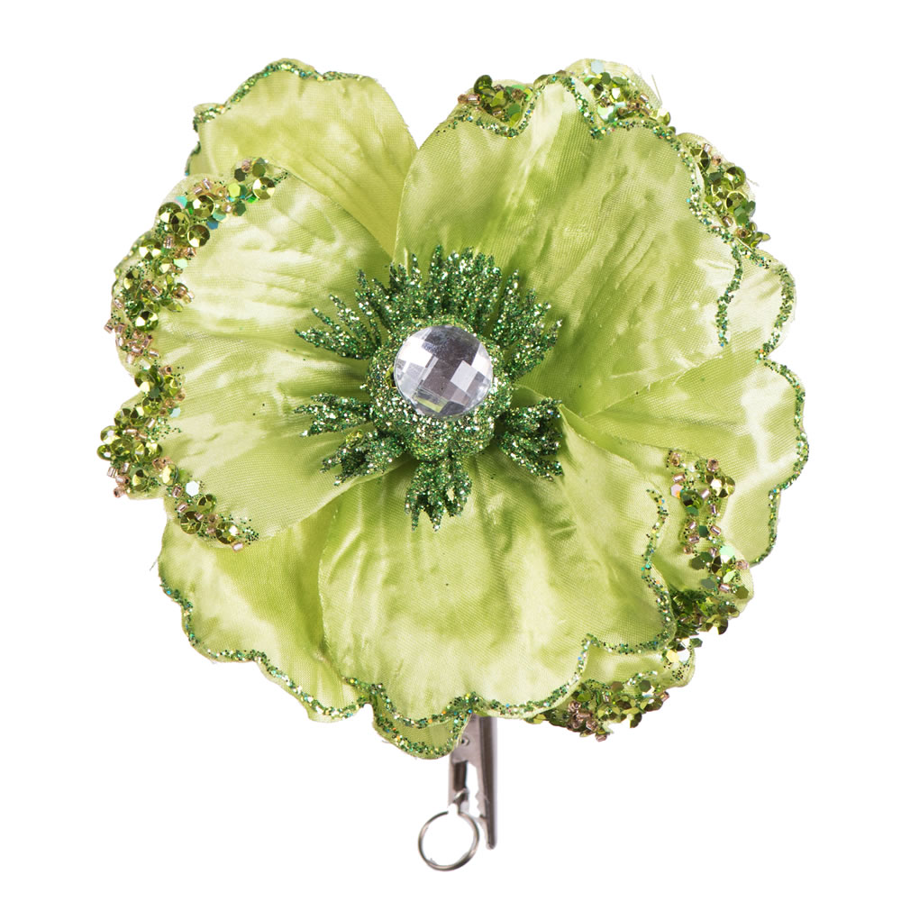 5 in. Lime Green Wild Poppy Head Clip - 3 per Bag