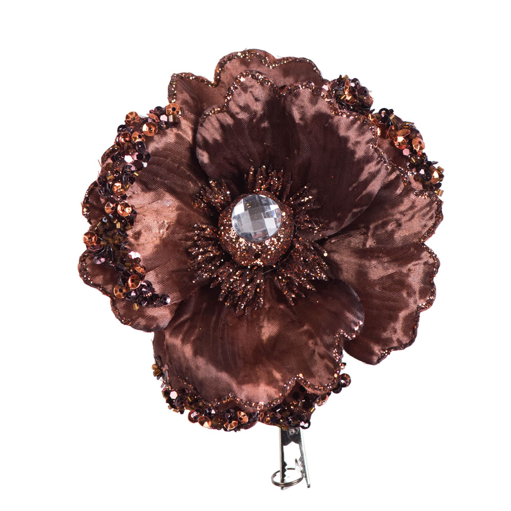 5 in. Chocolate Wild Poppy Head Clip - 3 per Bag