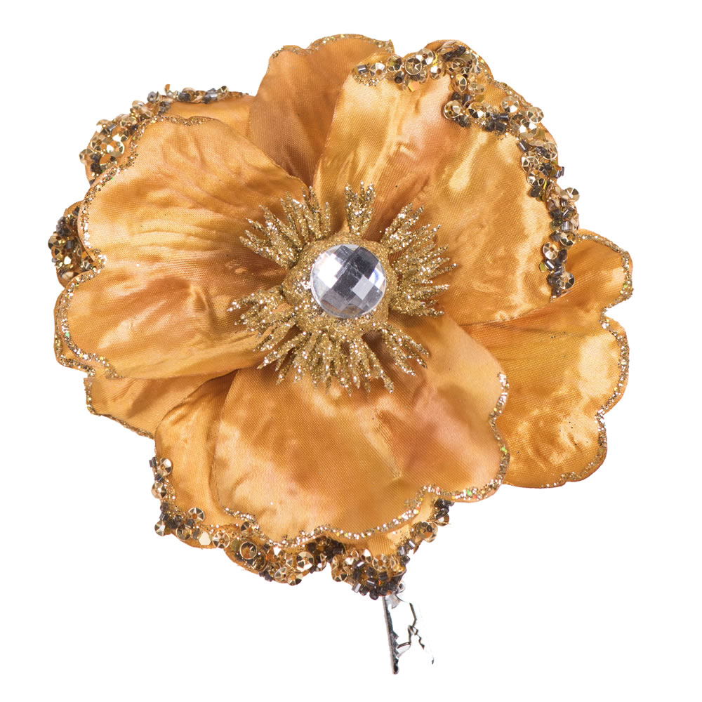 E175408 5 in. Gold Wild Poppy Head Clip - 3 per Bag