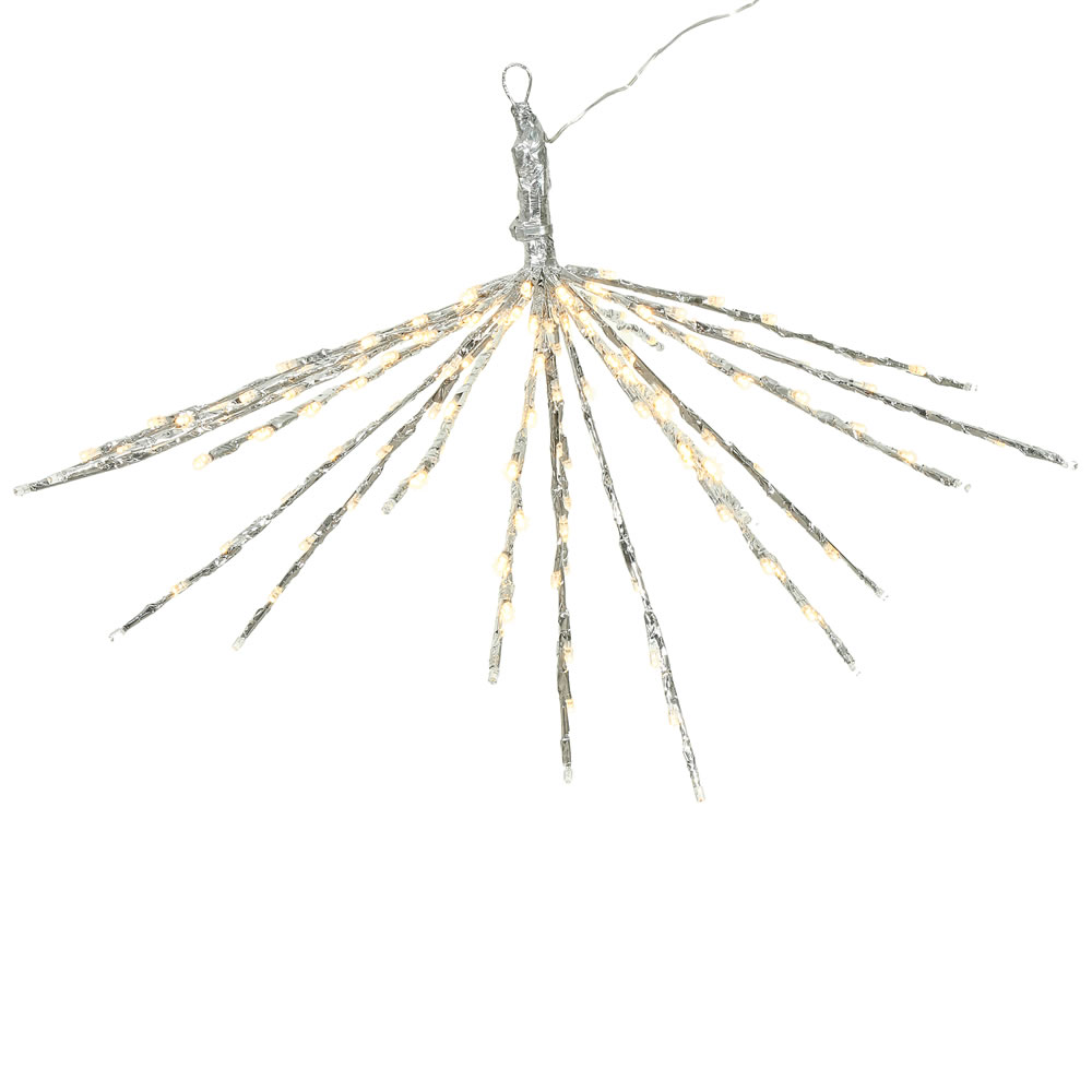 160Lt Warm White 24 in. Silver Twinkle Starburst Bulbs