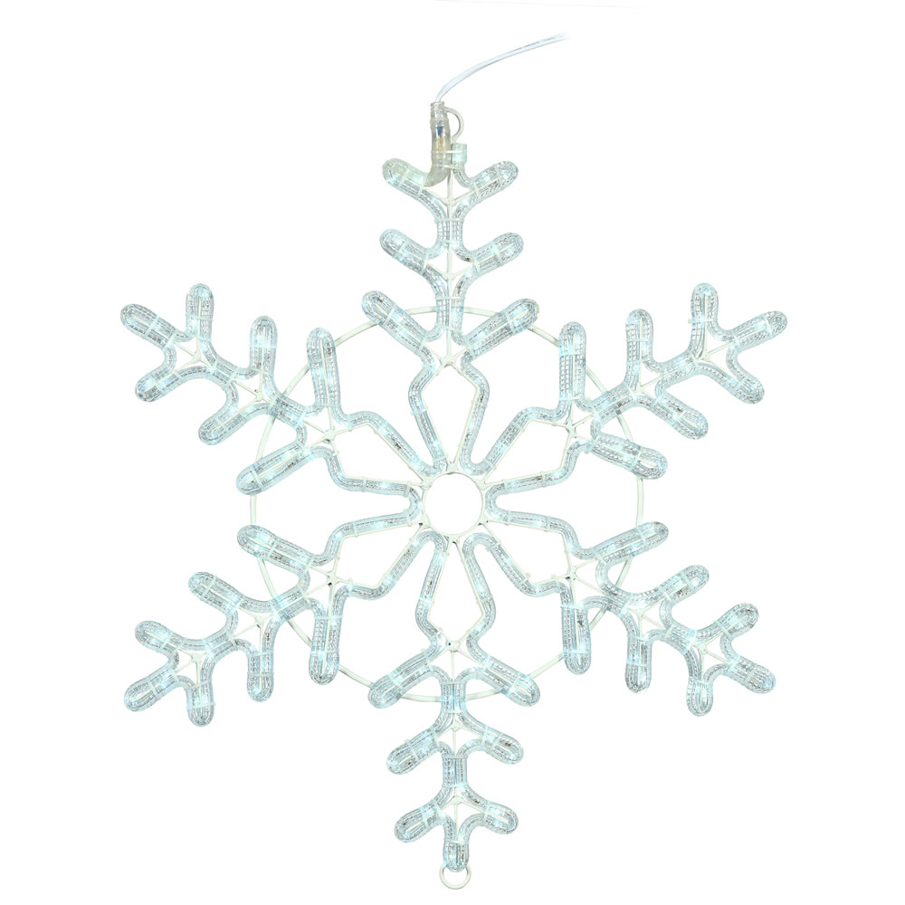 24 in. Pure White LED Forked Snowflake - White - 24 in.