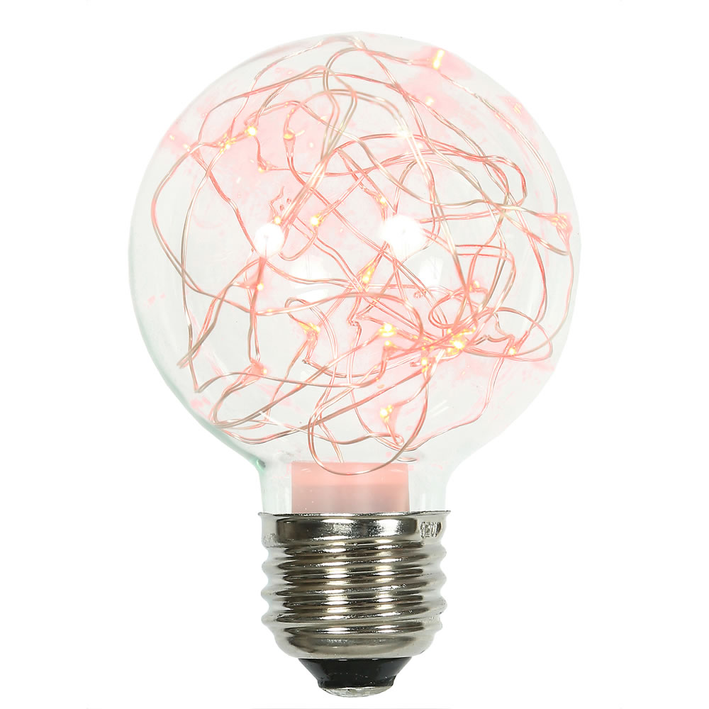 25Lt Red Twinkle G95 Fairy Light Bulb E26 Brass Base - 95 mm