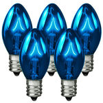E12 & C7 Blue Transparent LED Bulb - Blue - 25