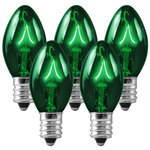 E12 & C7 Green Transparent LED Bulb - 25