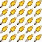 E12 & C7 Yellow Twinkle Transparent LED Bulb - 25