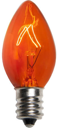 XLEDTC98-25 E12 & C9 Orange Transparent LED Bulb - 25 -  Vickerman