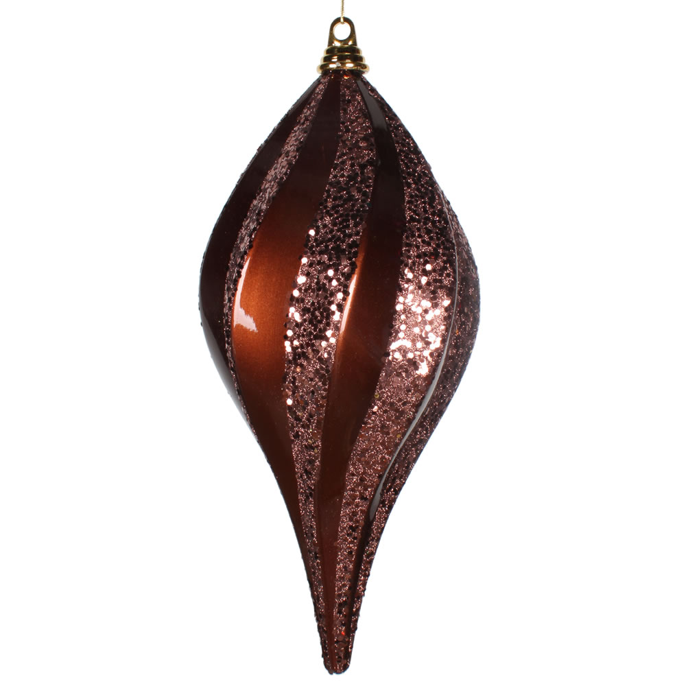 8 in. Chocolate Candy Glitter Swirl Drop Ornament