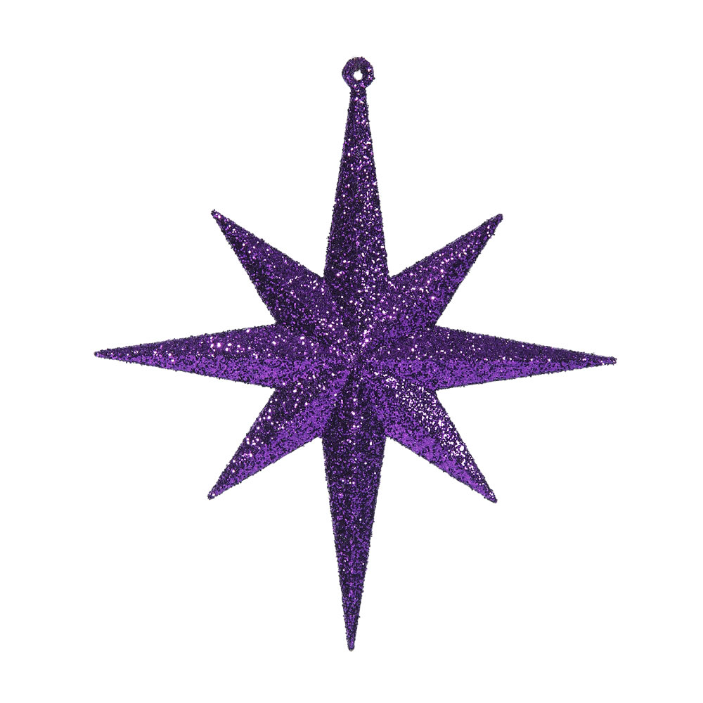 8 in. Purple Glitter Bethlehem Star Ornament - 4 per Box