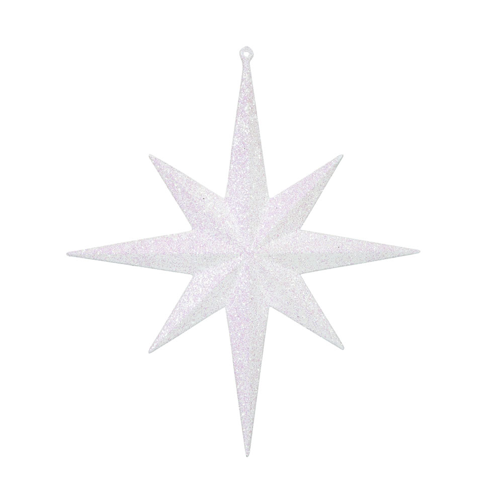 M167411 12 in. White Glitter Bethlehem Star Ornament - 2 per Bag