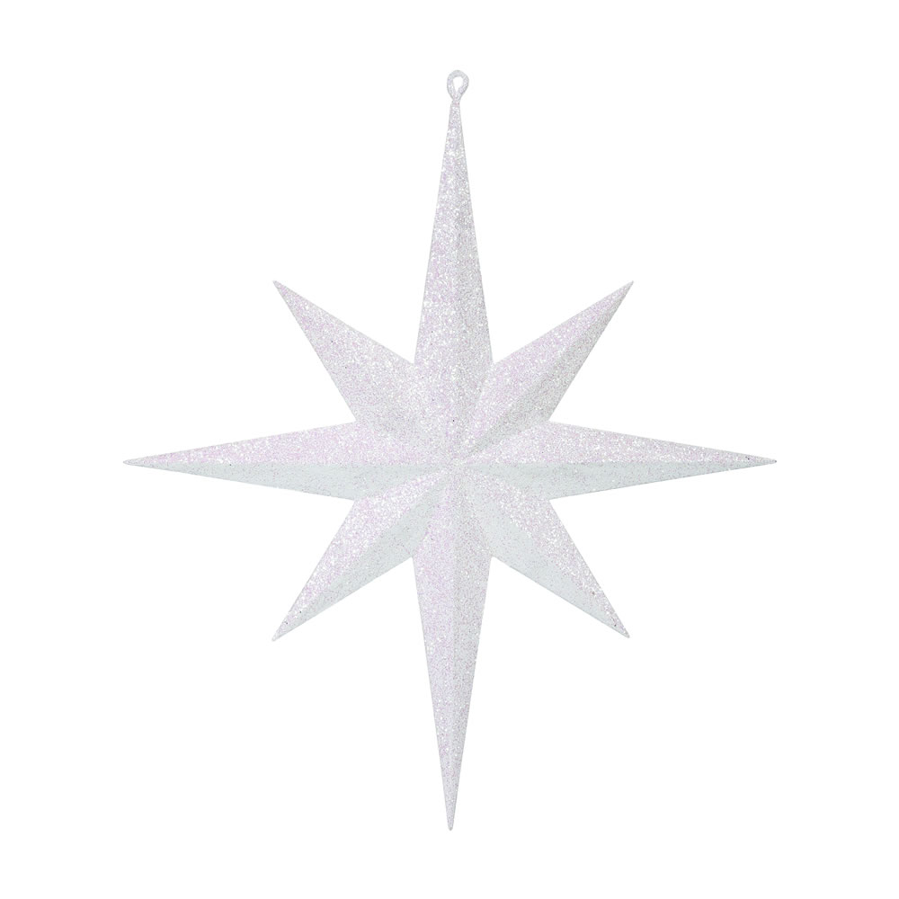 M167511 15.75 in. White Glitter Bethlehem Star Ornament