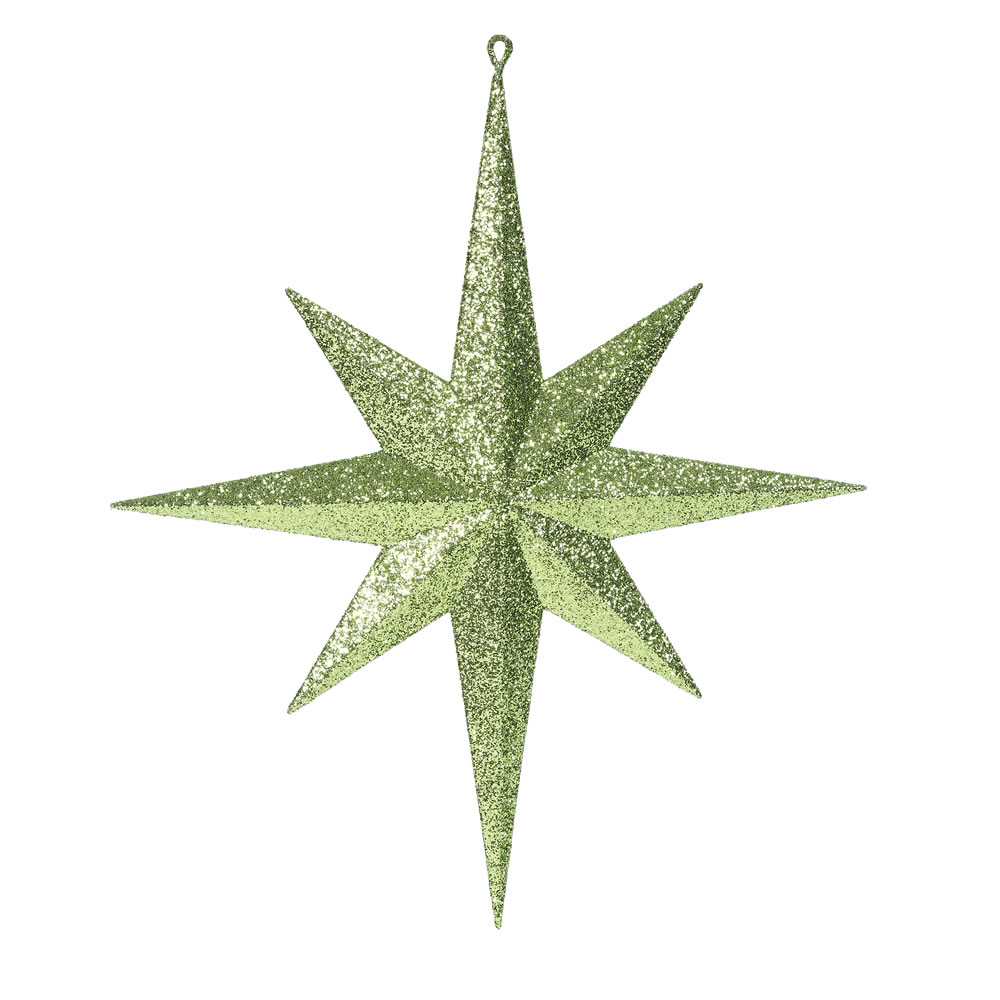 M167573 15.75 in. Lime Glitter Bethlehem Star Ornament