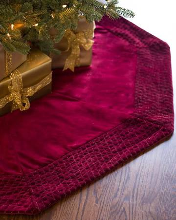 60 in. Plush Wine Velvet Tree Skirt