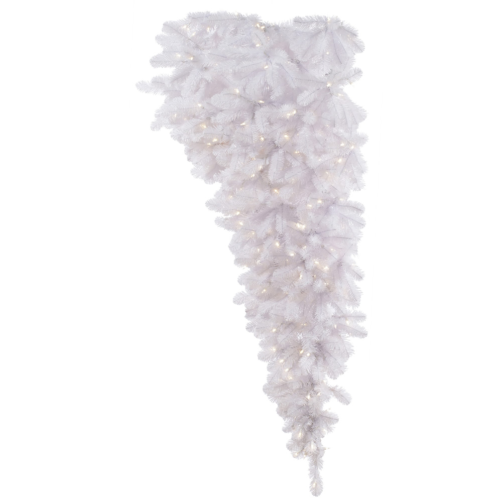 A117525 6 ft.x 61 in. White Half Upside Down Tree with 879 Tips -  Vickerman