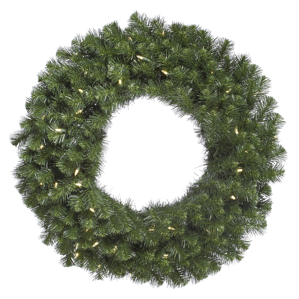 72 in. Douglas Fir Green Wreath with 200 Warm White LED Light