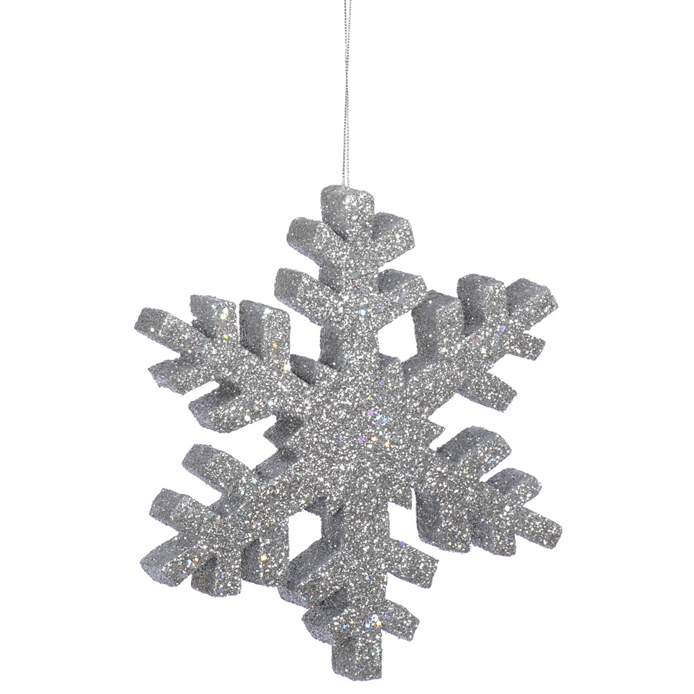 30 in. Silver Outdoor Glitter Snowflake