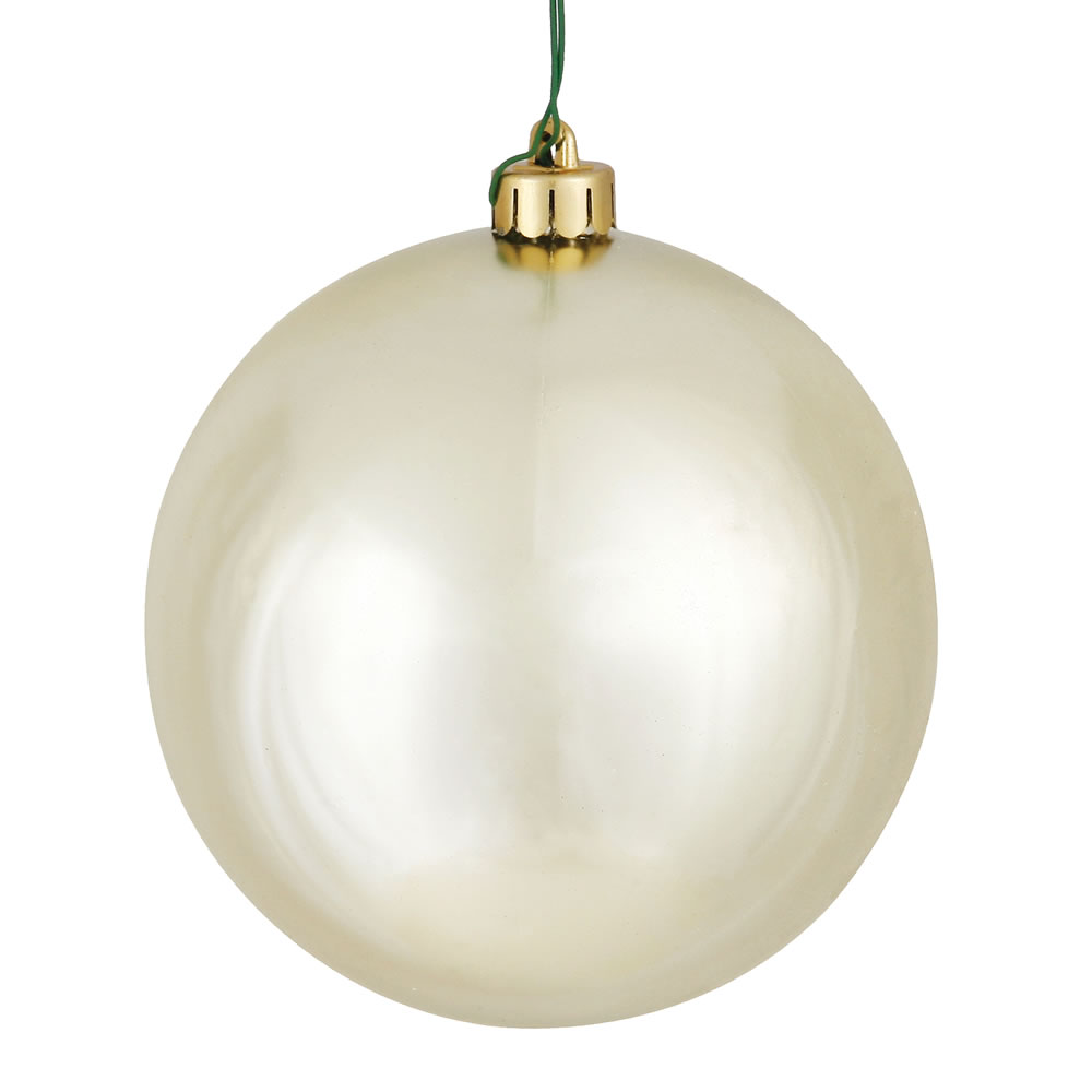 2.4 in. Champagne Shiny Ball Christmas Ornament - 60 Per Box