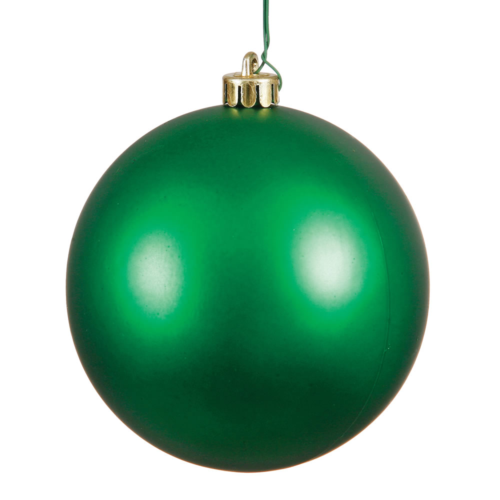 6 in. Green Matte Ball Christmas Ornament - 4 Per Box