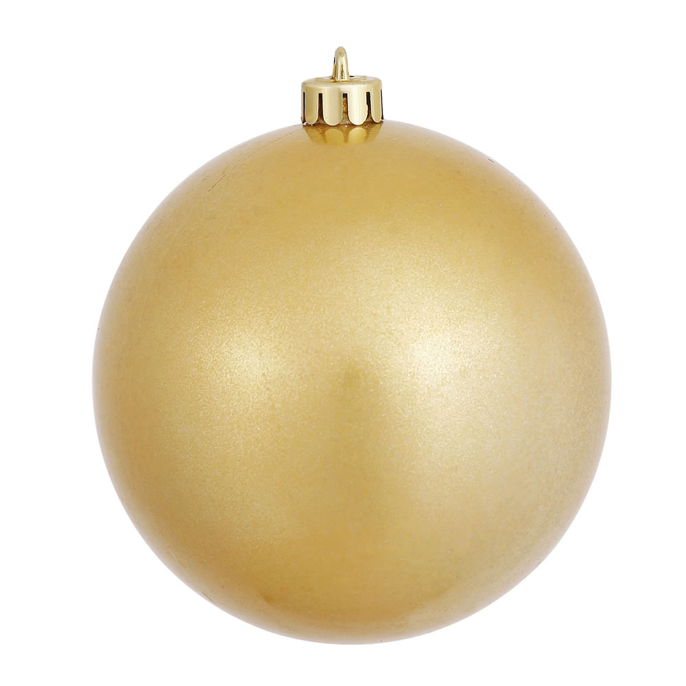 4.75 in. Gold Candy Ball Christmas Ornament - 4 Per Bag