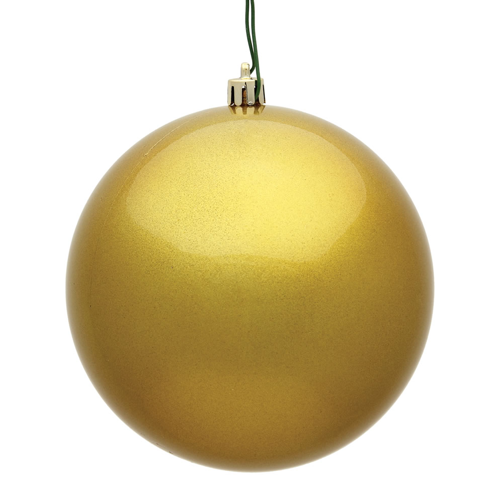 8 in. Gold Candy Ball Christmas Ornament