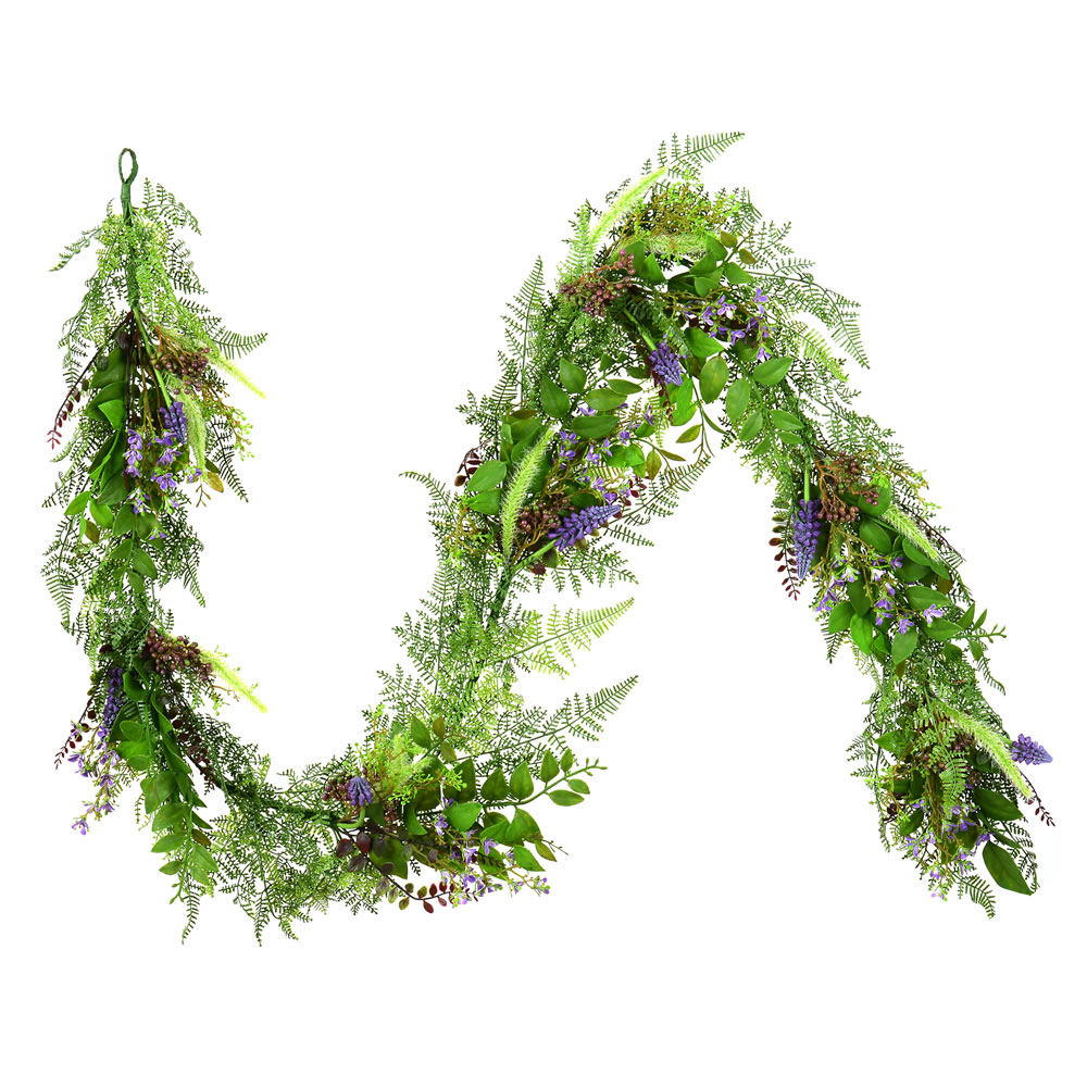 6 ft. Green & Purple Maytime Garland