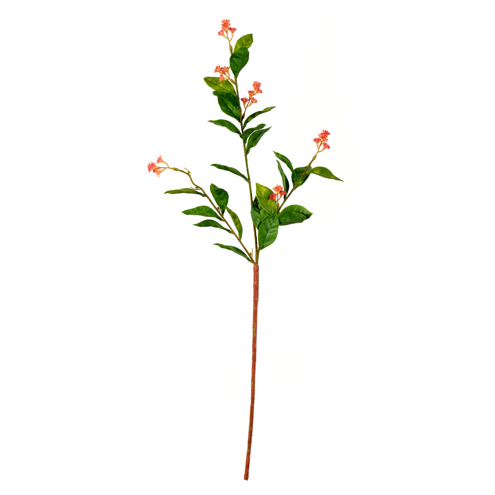 25 in. Green Scimmia Leaf & Flower Spray