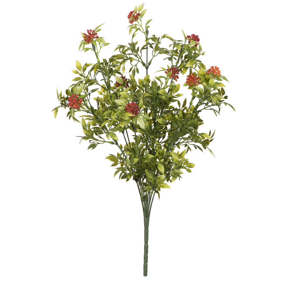 Vickerman 521885-17" Grn Pea Leaf Orange Berry Spray 2/Pk (FQ180401) Home Office Picks and Sprays