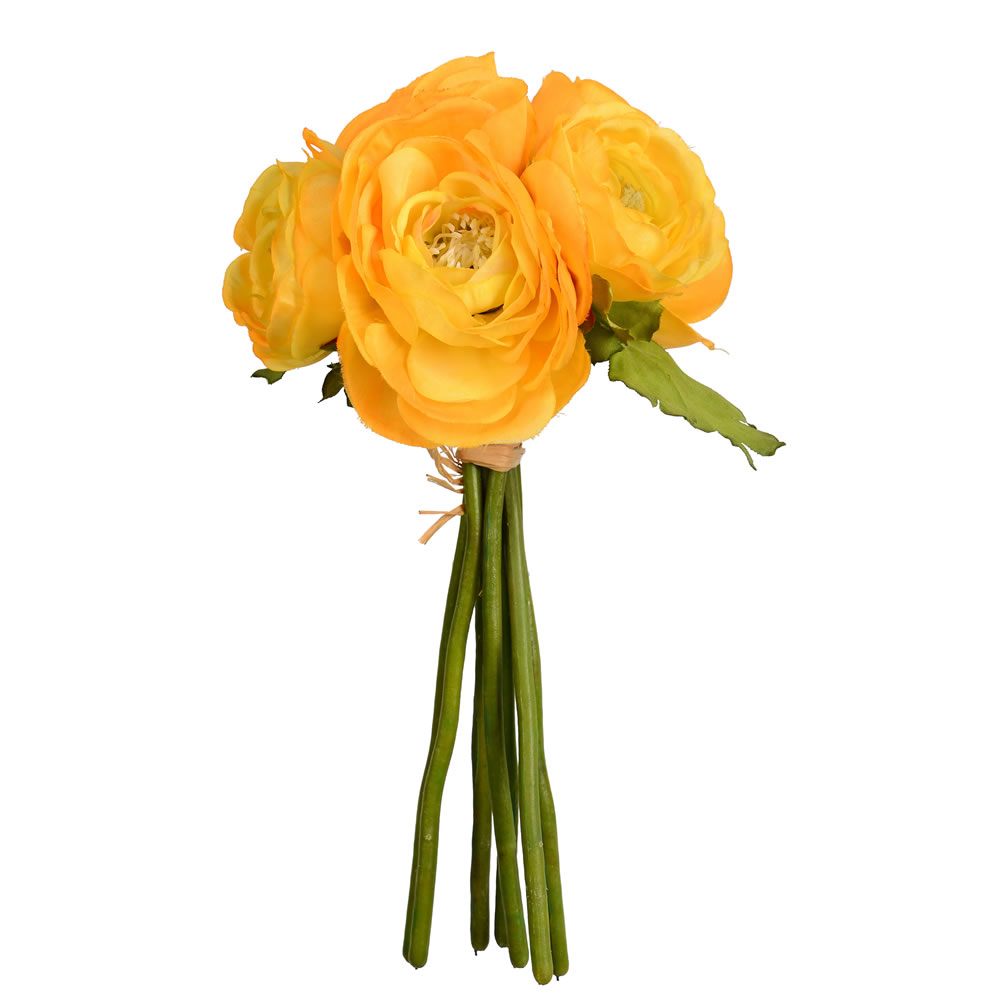 9 in. Mini Yellow Ranunculus Spray