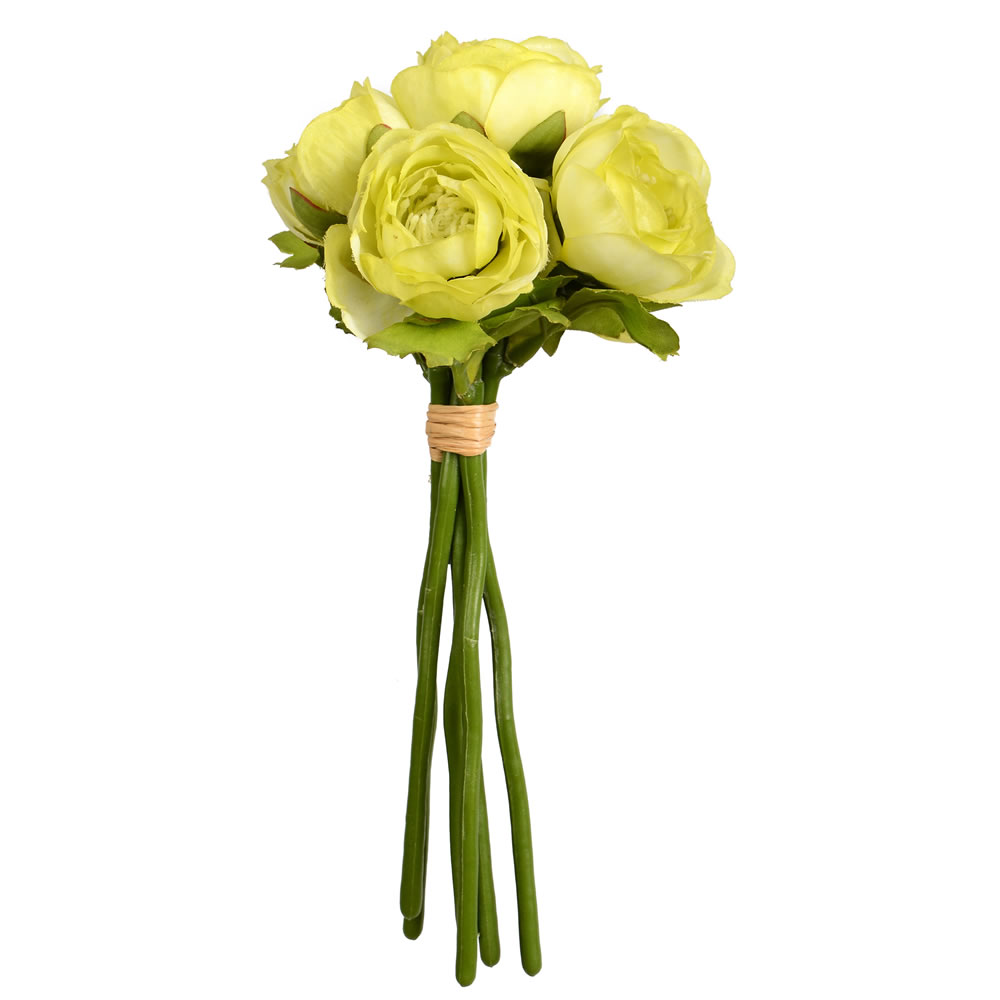 9 in. Mini Green Ranunculus Spray