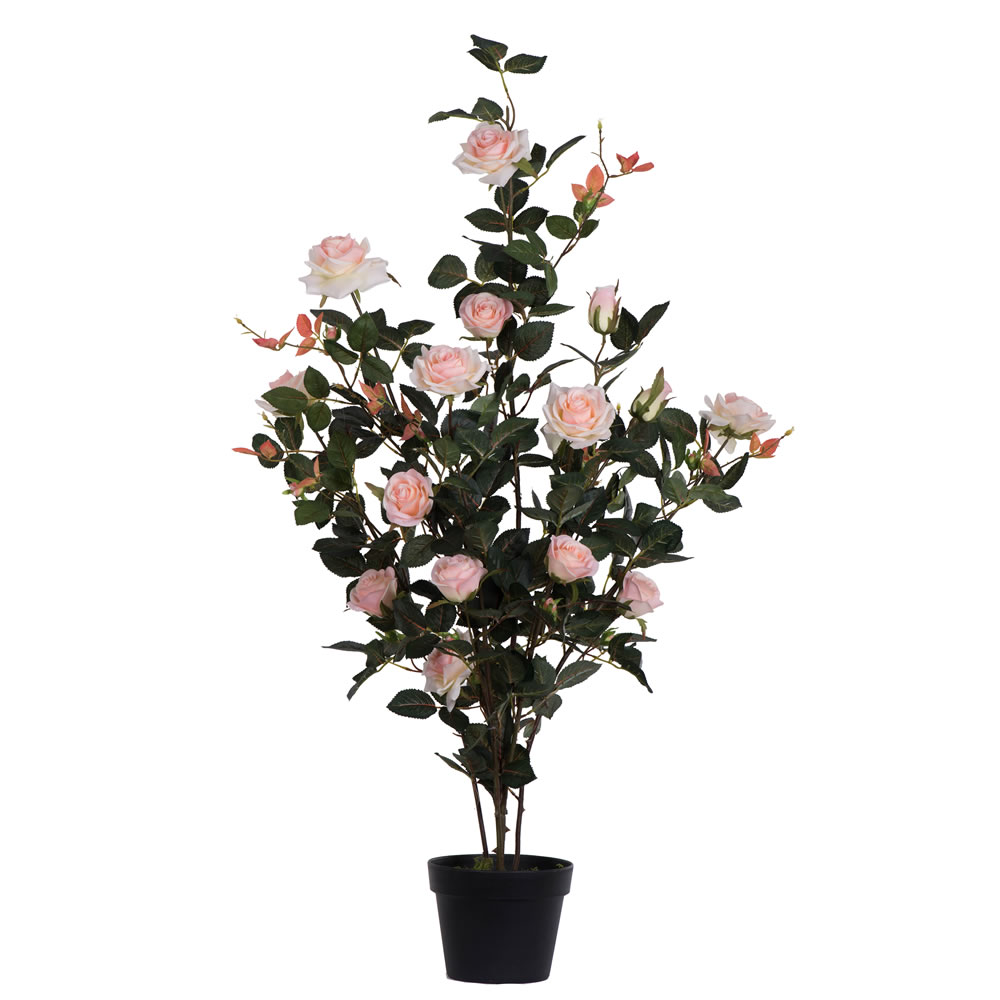 45 in. Pink Rose Plant in Pot