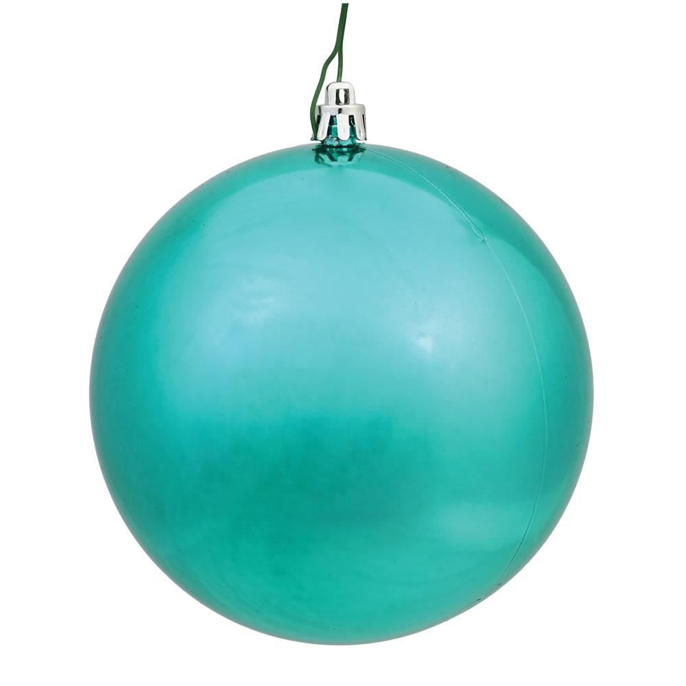 3 in. Teal Shiny Ball Ornament  32 per Box