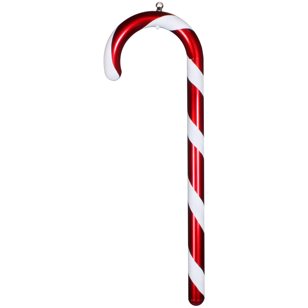 24 in. Red Candy Cane & White Glitter Ornament