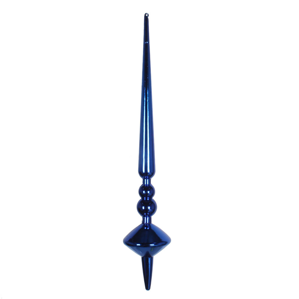 M183302S 12 in. Blue Shiny Cupola Finial Ornament  3 per Bag