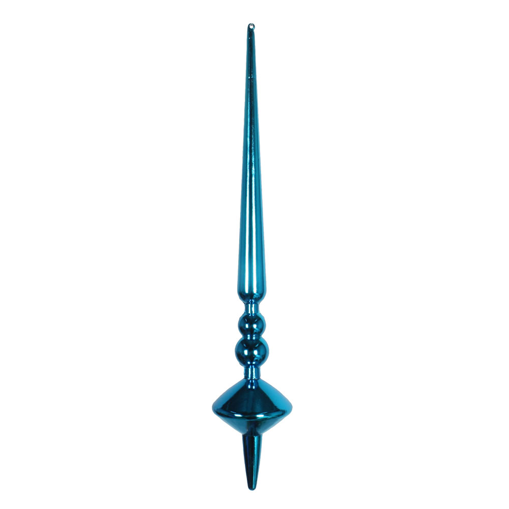 12 in. Turquoise Shiny Cupola Finial Ornament  3 per Bag