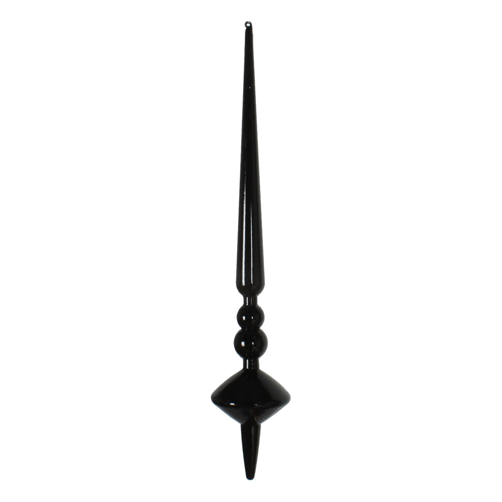 12 in. Black Shiny Cupola Finial Ornament  3 per Bag