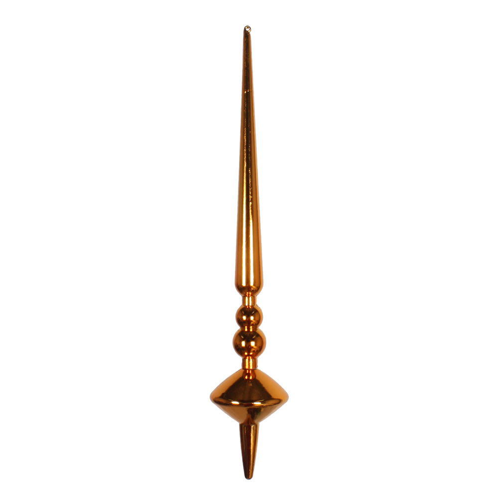 12 in. Burnish Orange Shiny Cupola Finial Ornament