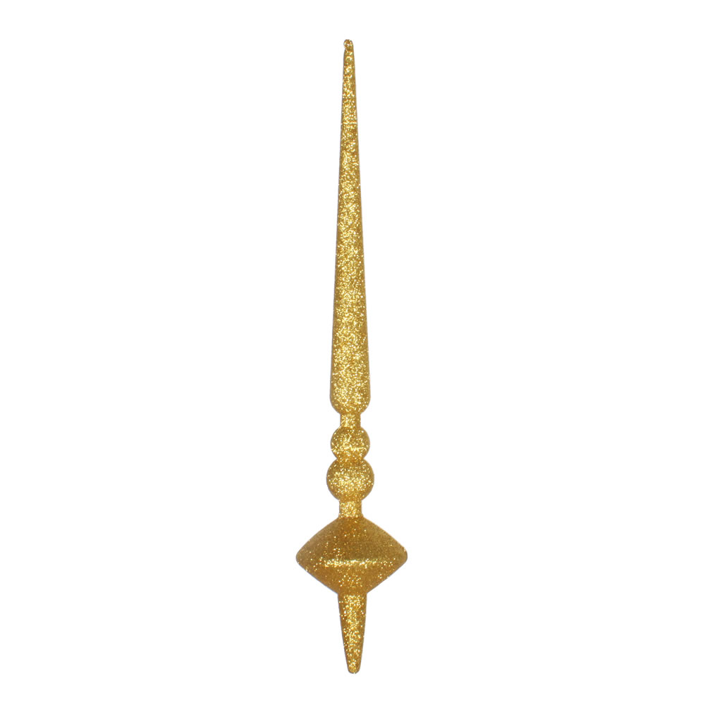 12 in. Honey Gold Glitter Cupola Finial Ornament  3 per Bag