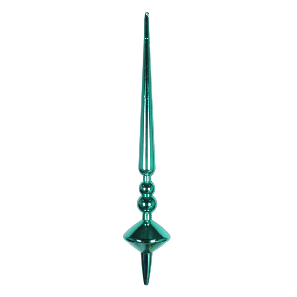 12 in. Teal Shiny Cupola Finial Ornament  3 per Bag