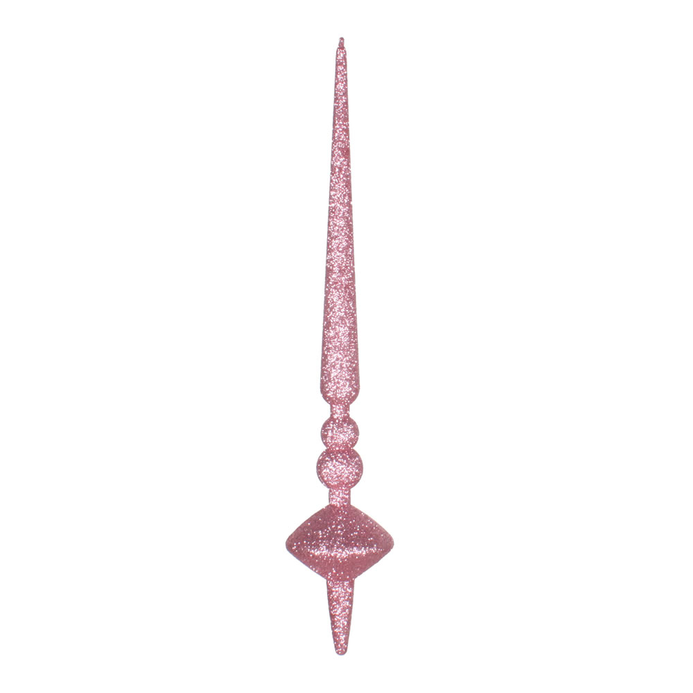 12 in. Mauve Glitter Cupola Finial Ornament  3 per Bag