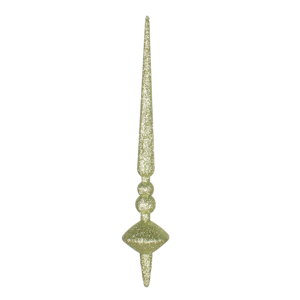 12 in. Celadon Glitter Cupola Finial Ornament  3 per Bag