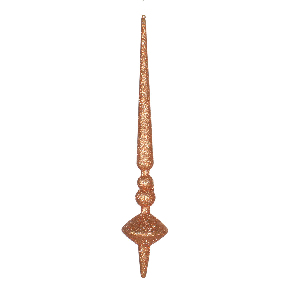 12 in. Rose Gold Glitter Cupola Finial Ornament  3 per Bag
